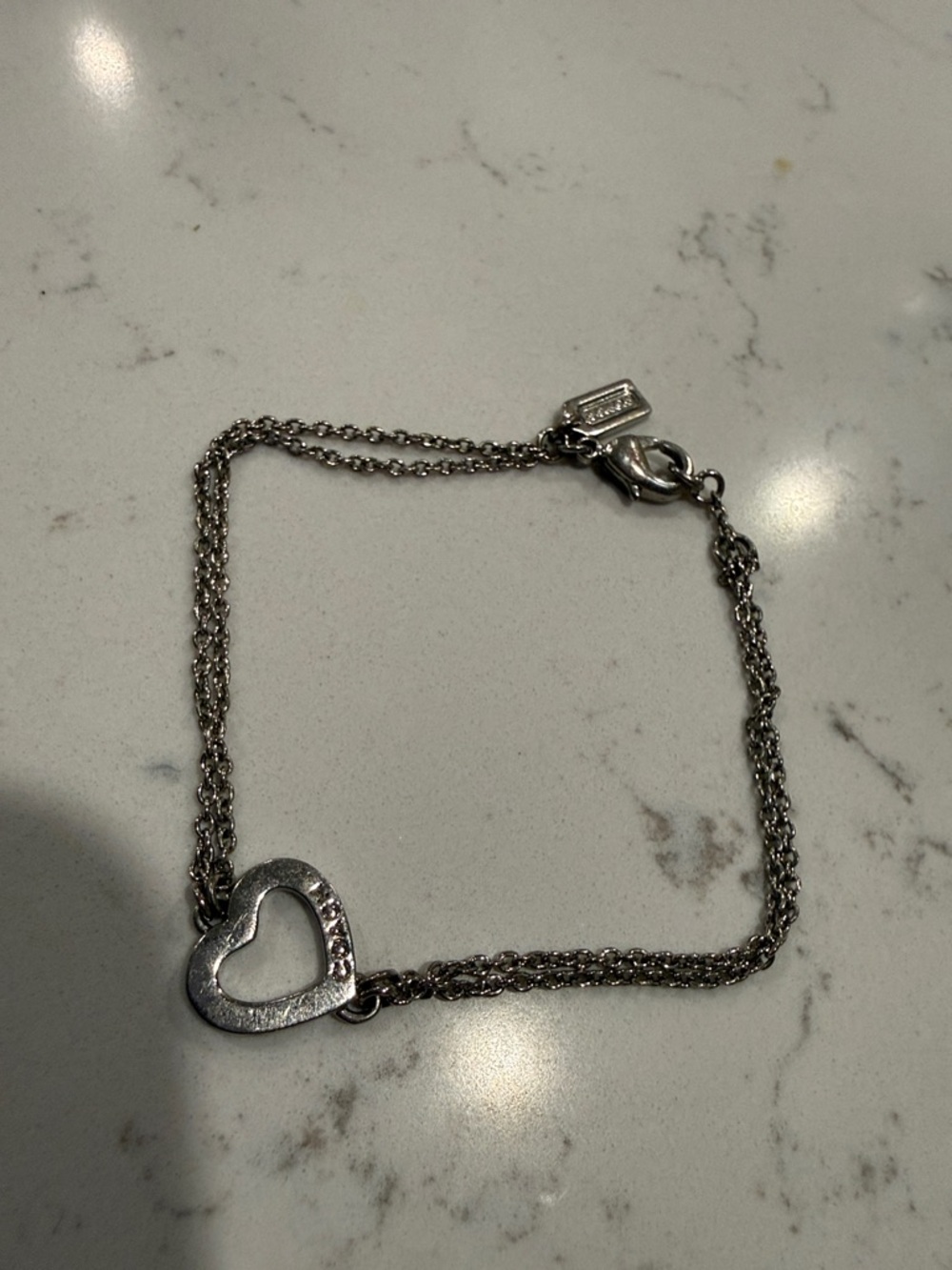 COACH Silver Heart Link Bracelet - Silver